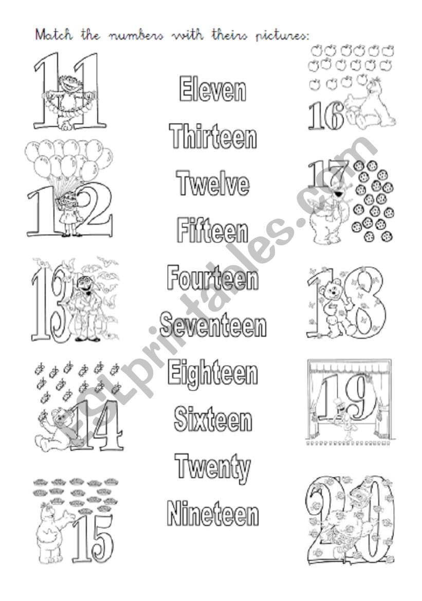 Numbers  11-20 worksheet