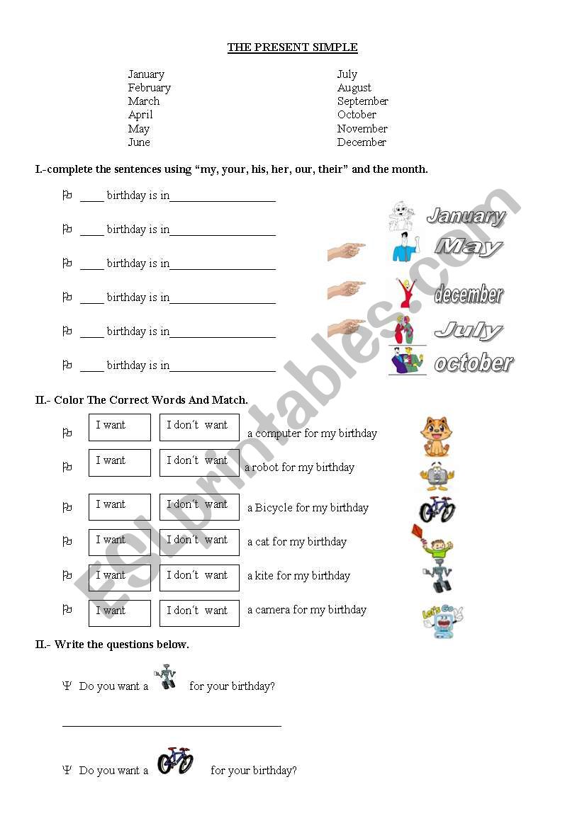 present simple  worksheet