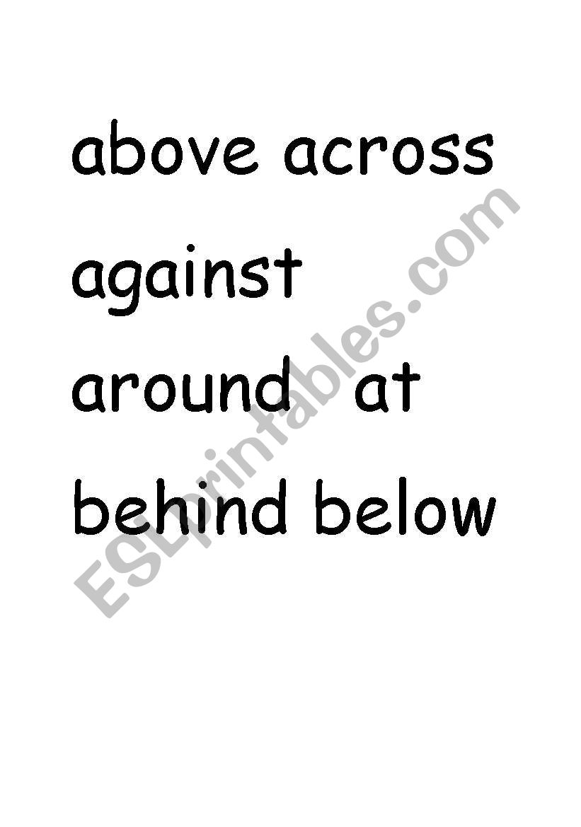 Prepositions Labels worksheet