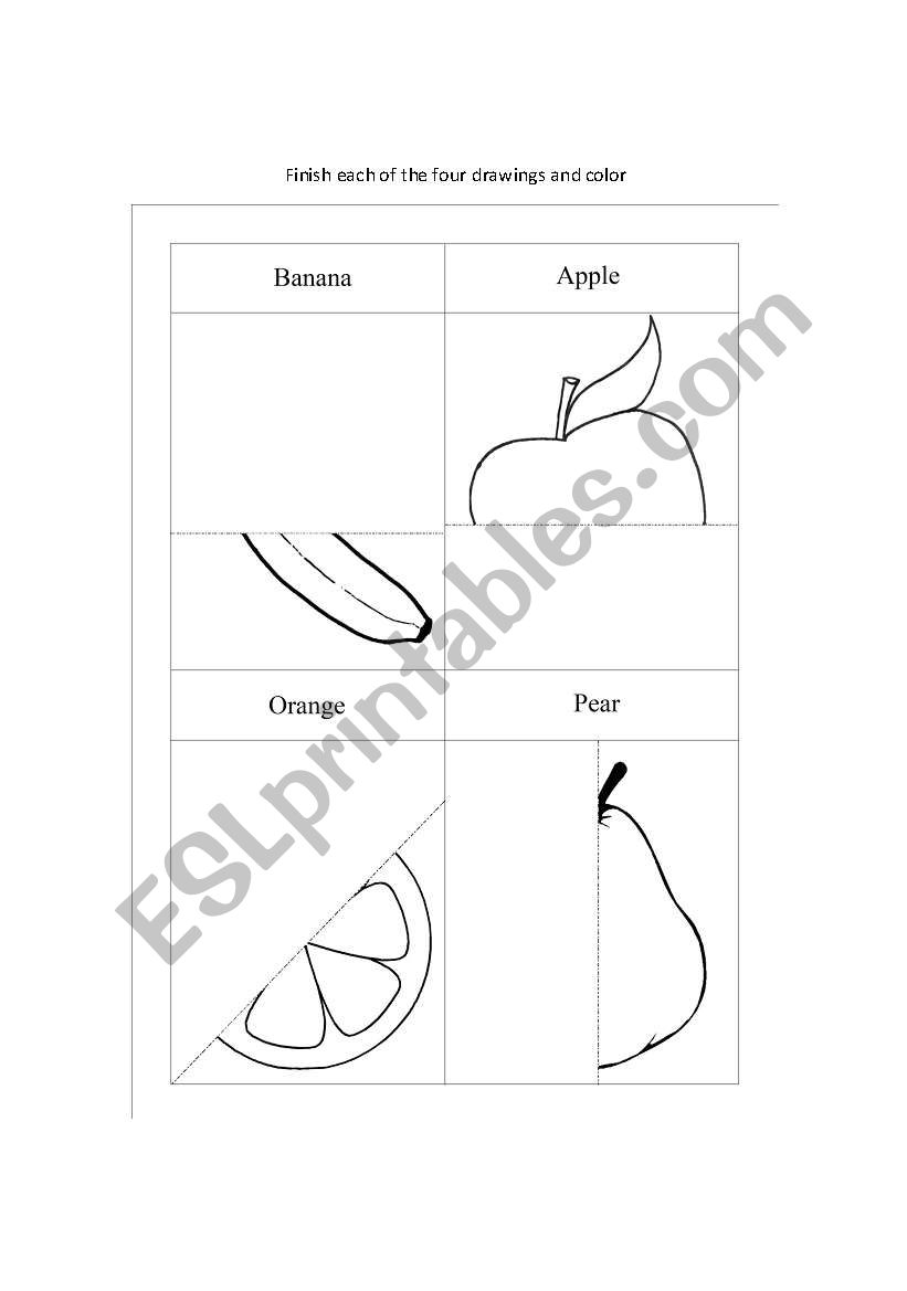 Fruits worksheet