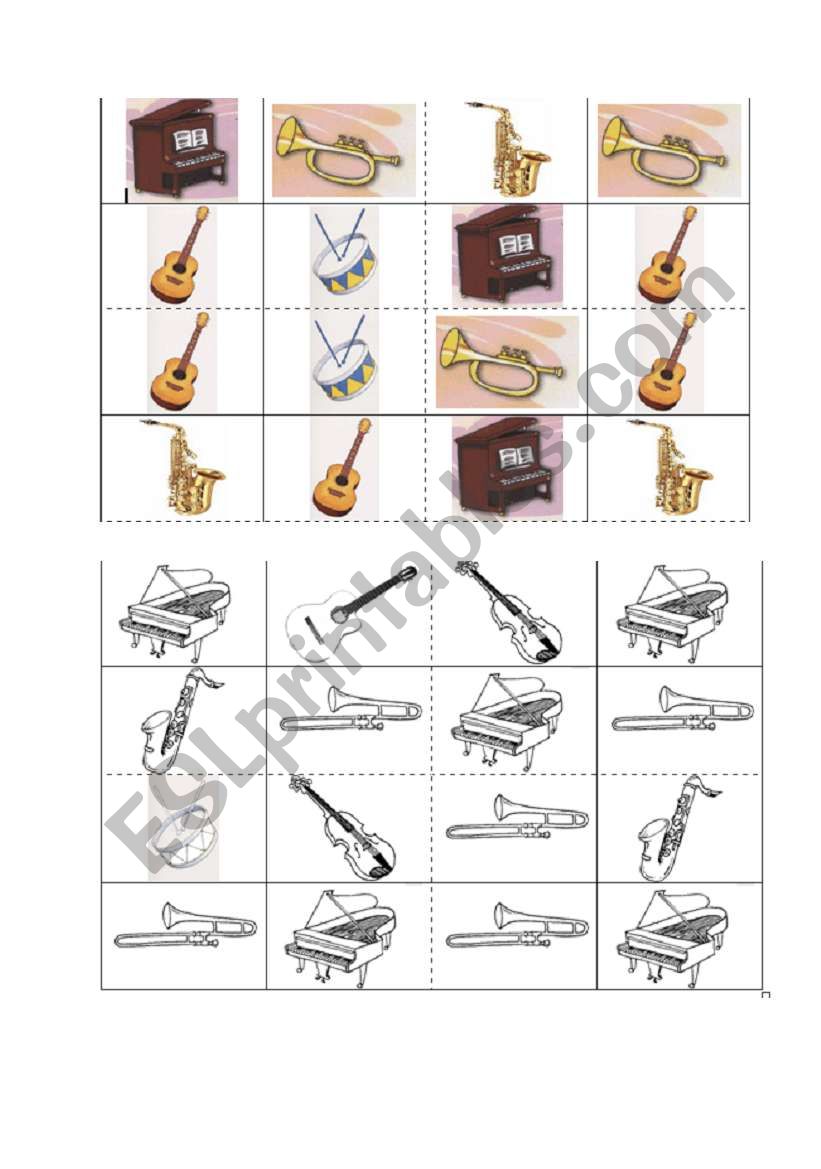 instruments worksheet