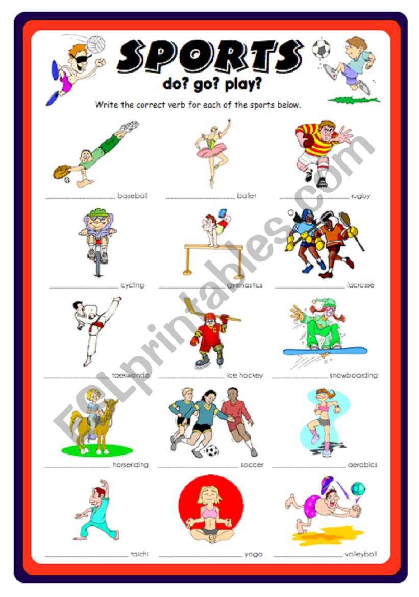 Sports worksheet