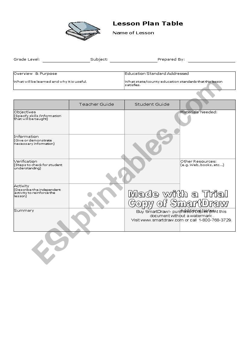 lesson plan  worksheet