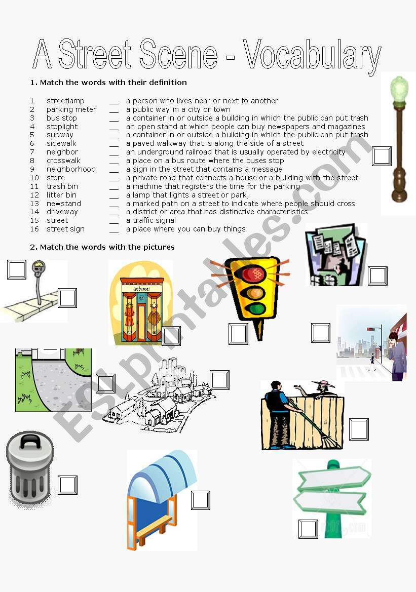 A Street Scene worksheet