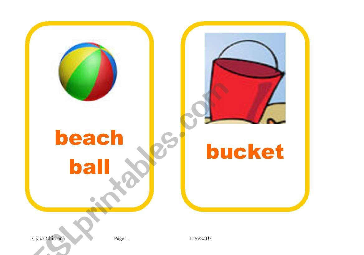 summer holidays flashcards (editable)