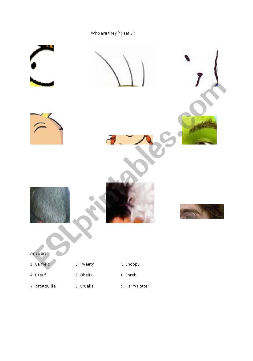 Who are they ? set 1 worksheet