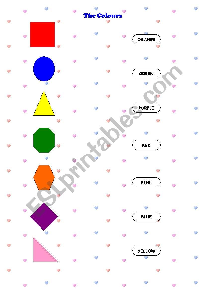 The colours worksheet