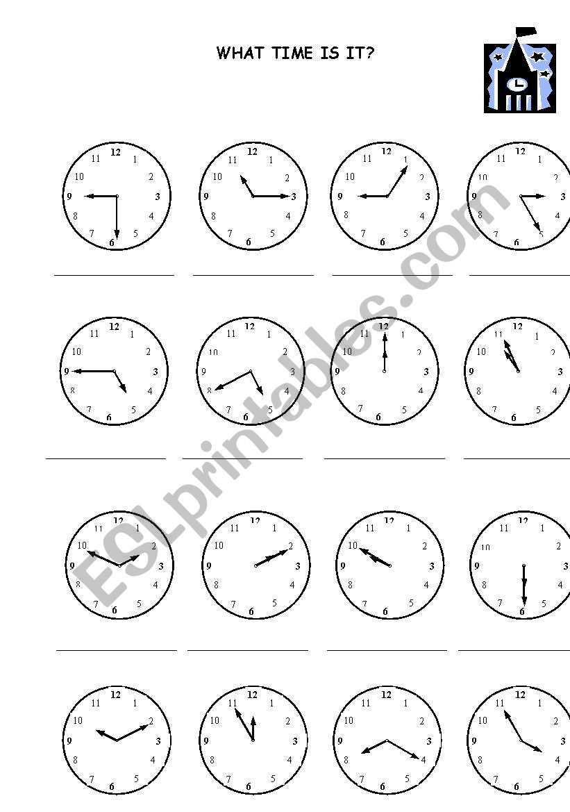 What time is it ?  worksheet