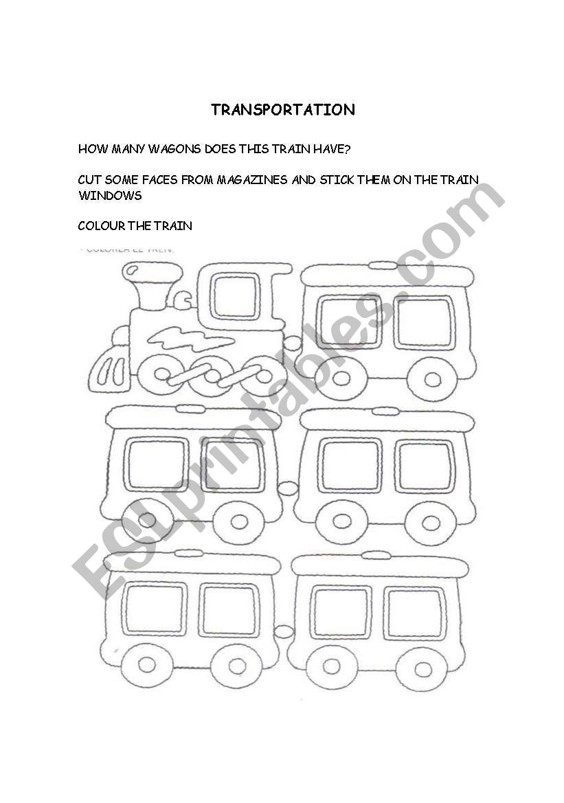 MEANS OF TRANSPORT worksheet