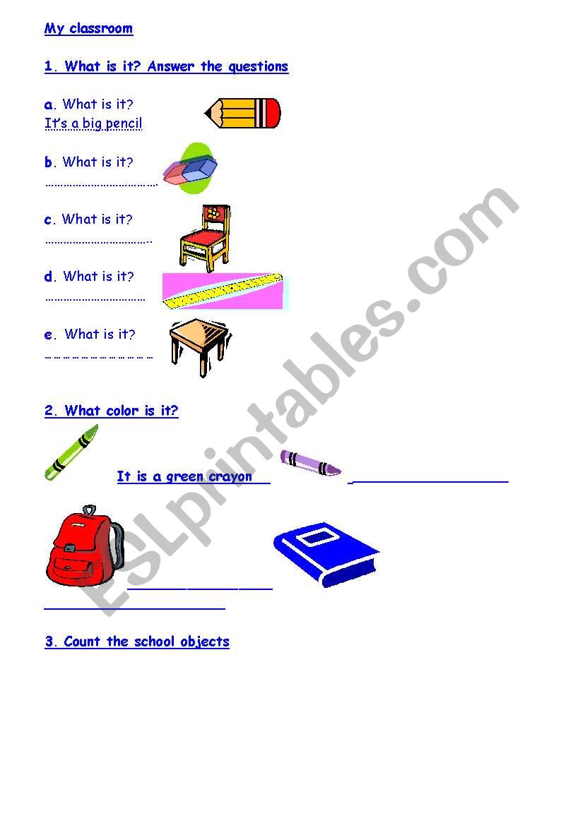 classroom worksheet