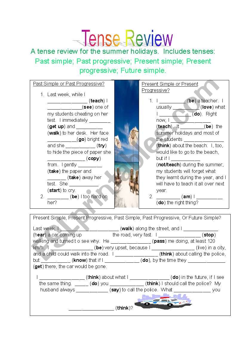 Tense Review worksheet