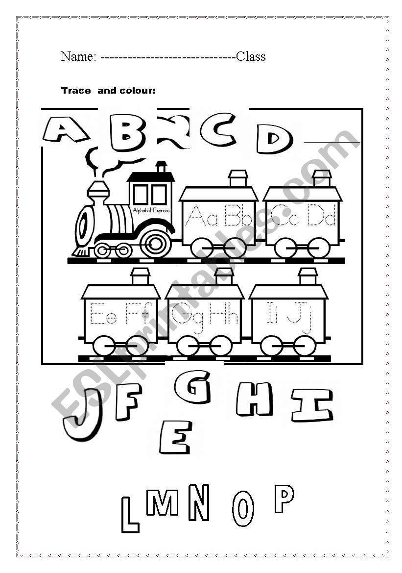 Alphabet train worksheet