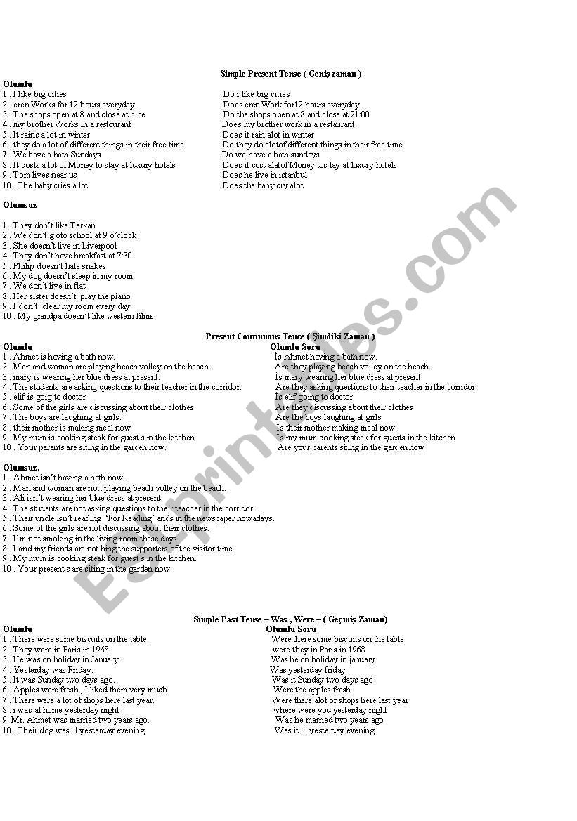 eng. worksheet