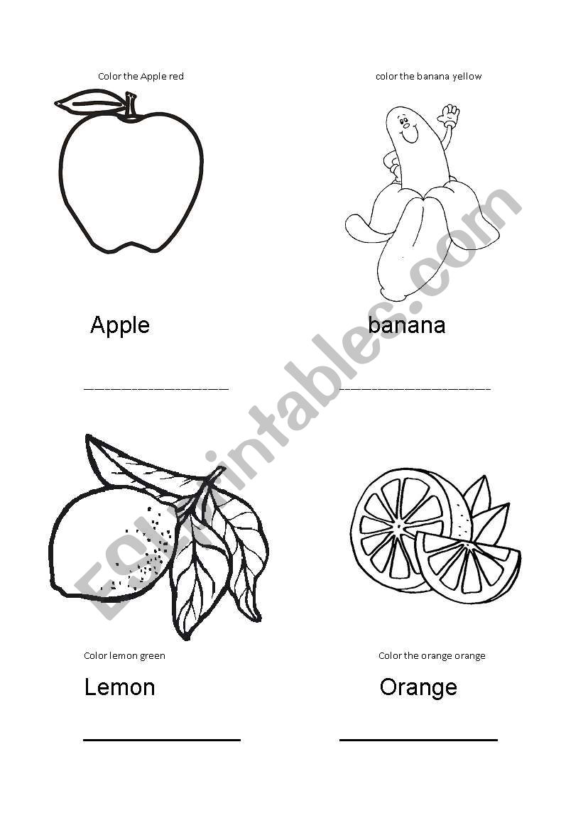 fruits  worksheet
