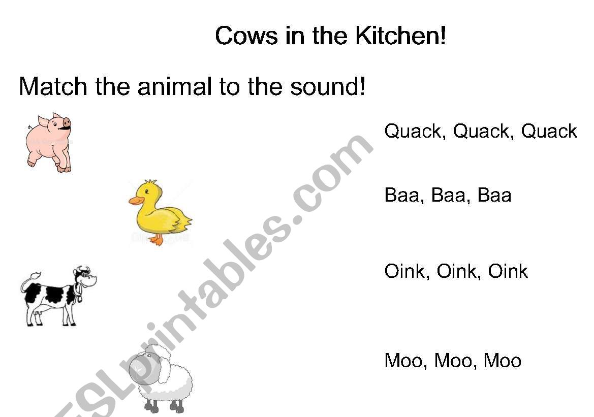 Cows in The Kitchen worksheet