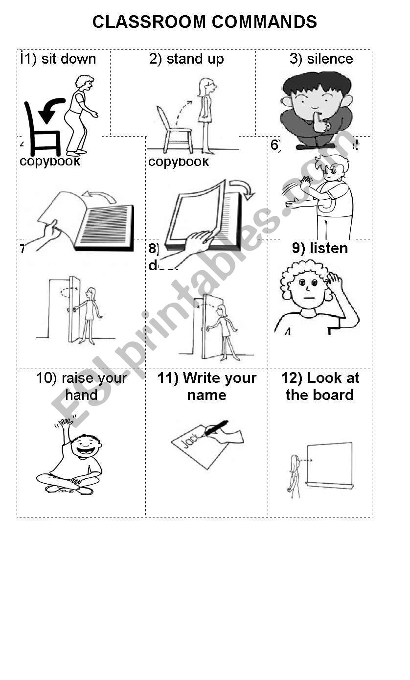Classroom commands worksheet
