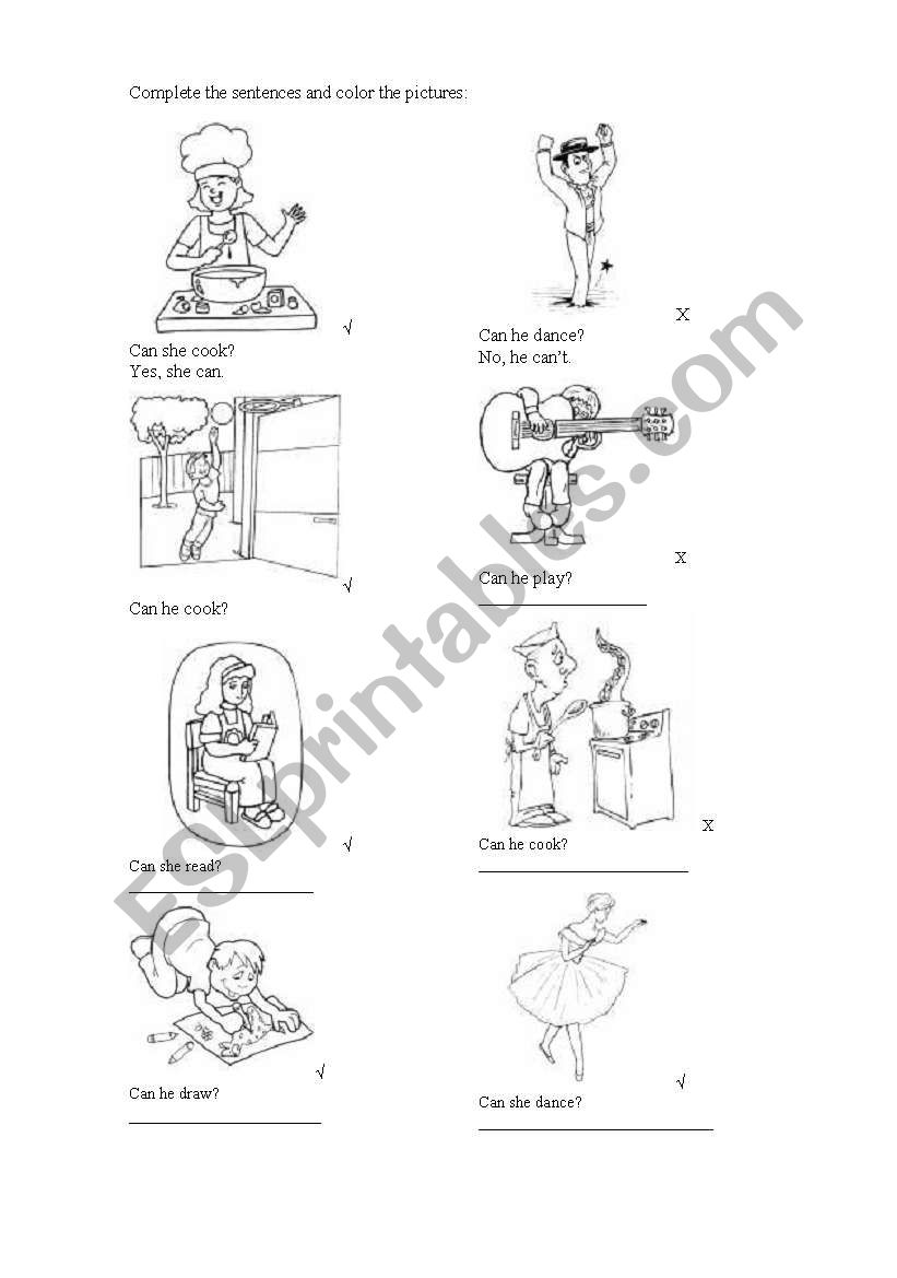Can, cant answers worksheet