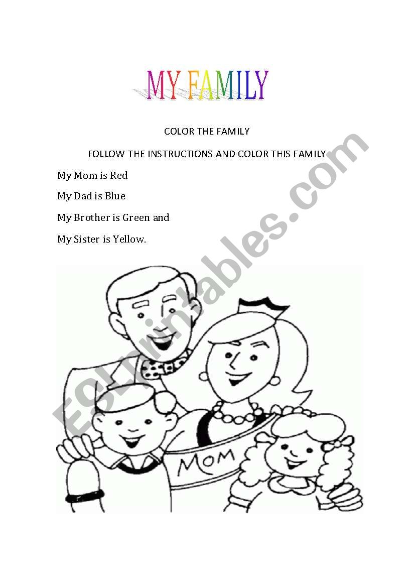 MY FAMILY worksheet