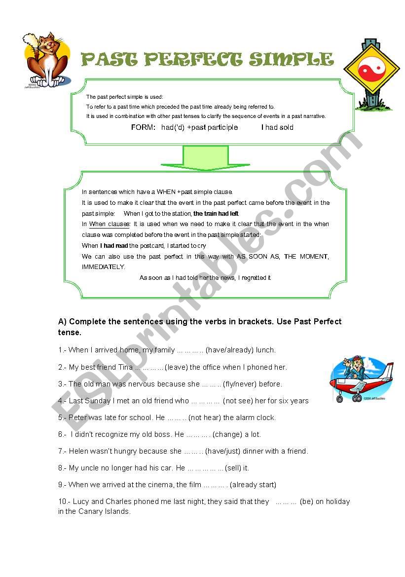 PAST PERFECT SIMPLE worksheet