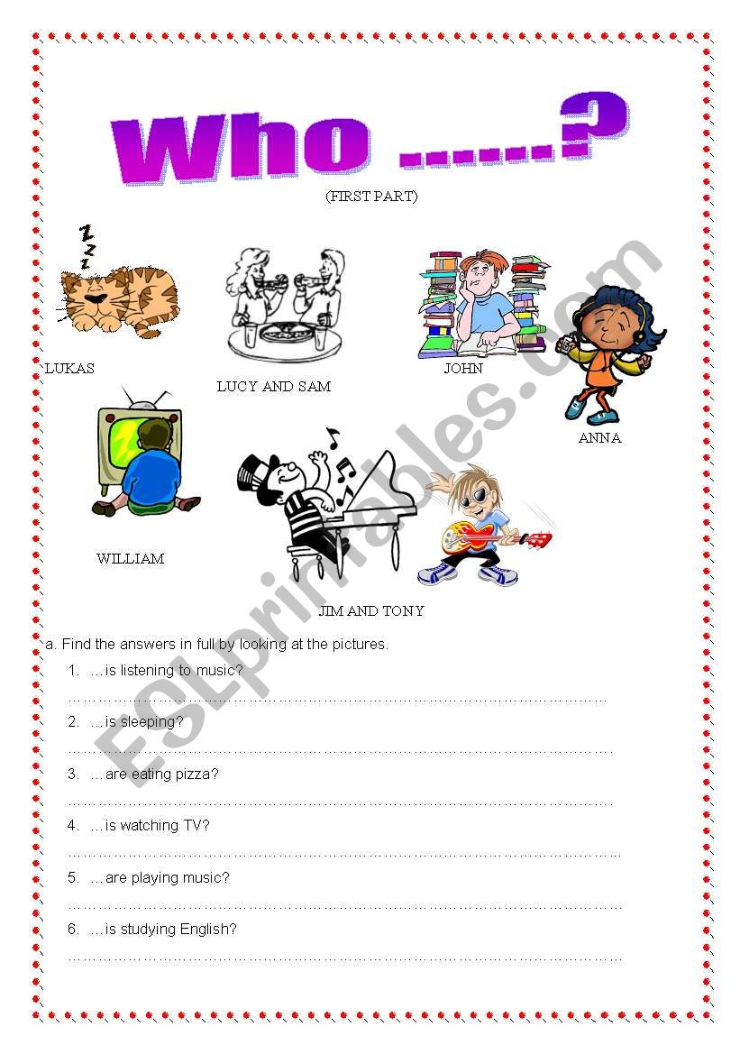 PRESENT CONTINUOUS worksheet