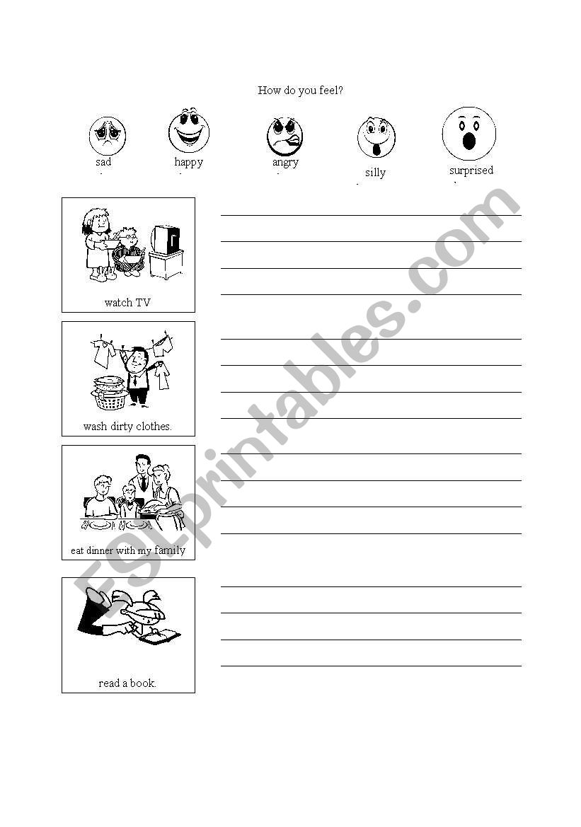 How do you feel when you.... worksheet