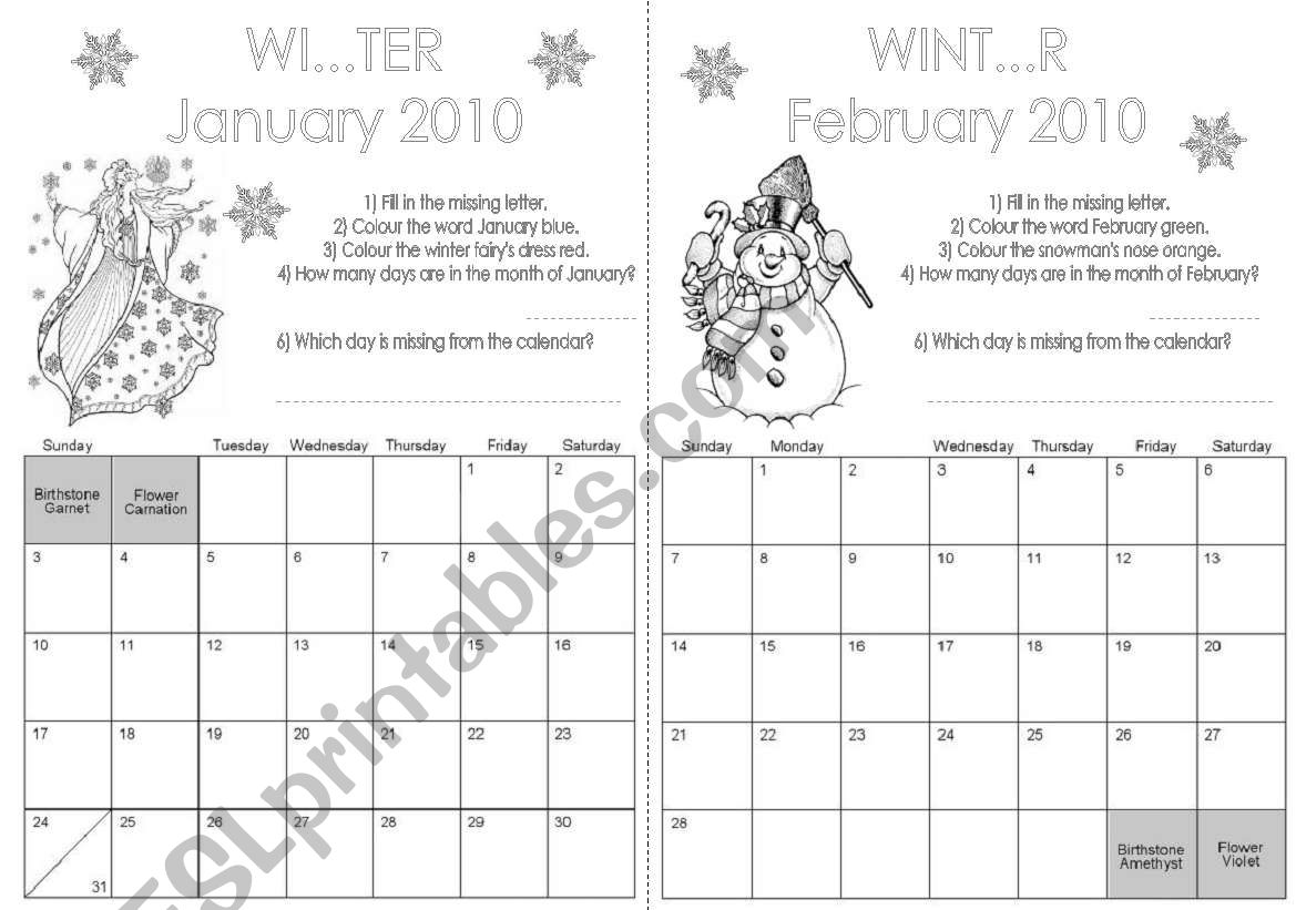 My Seasons Calendar worksheet