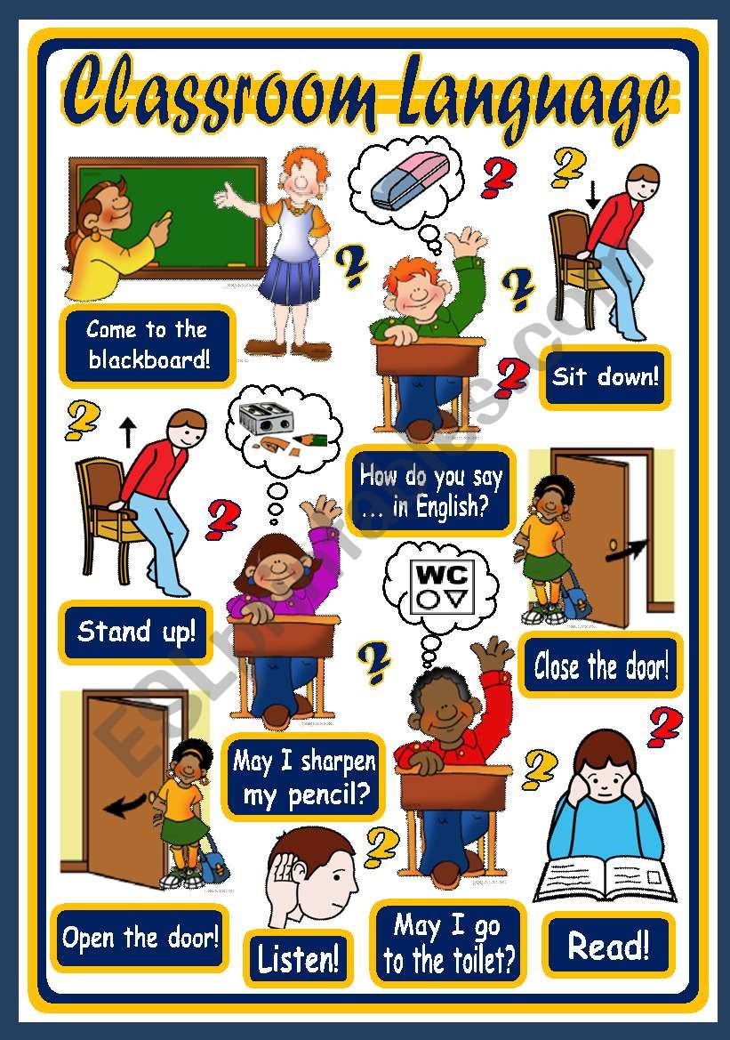 CLASSROOM LANGUAGE - POSTER 1 worksheet