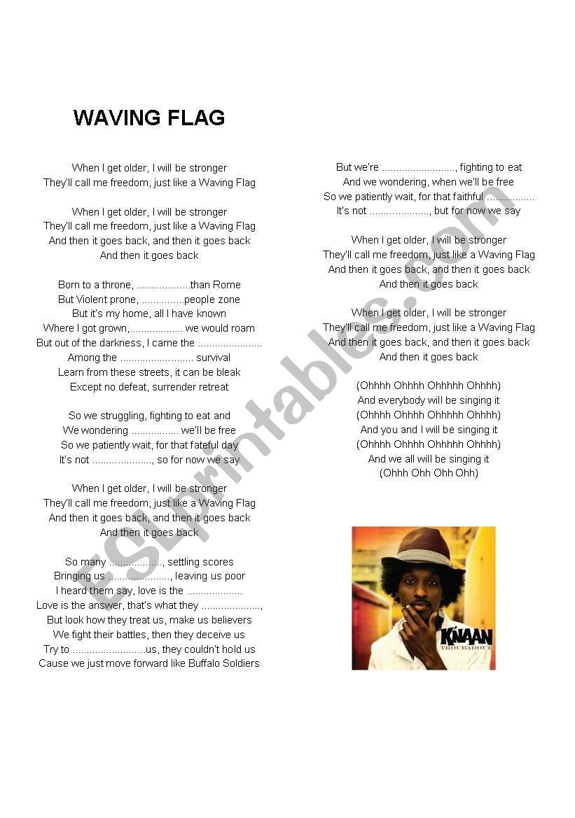 WAVING FLAG worksheet