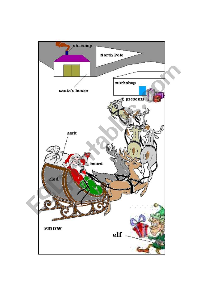 Christmas Vocabulary Pictures worksheet