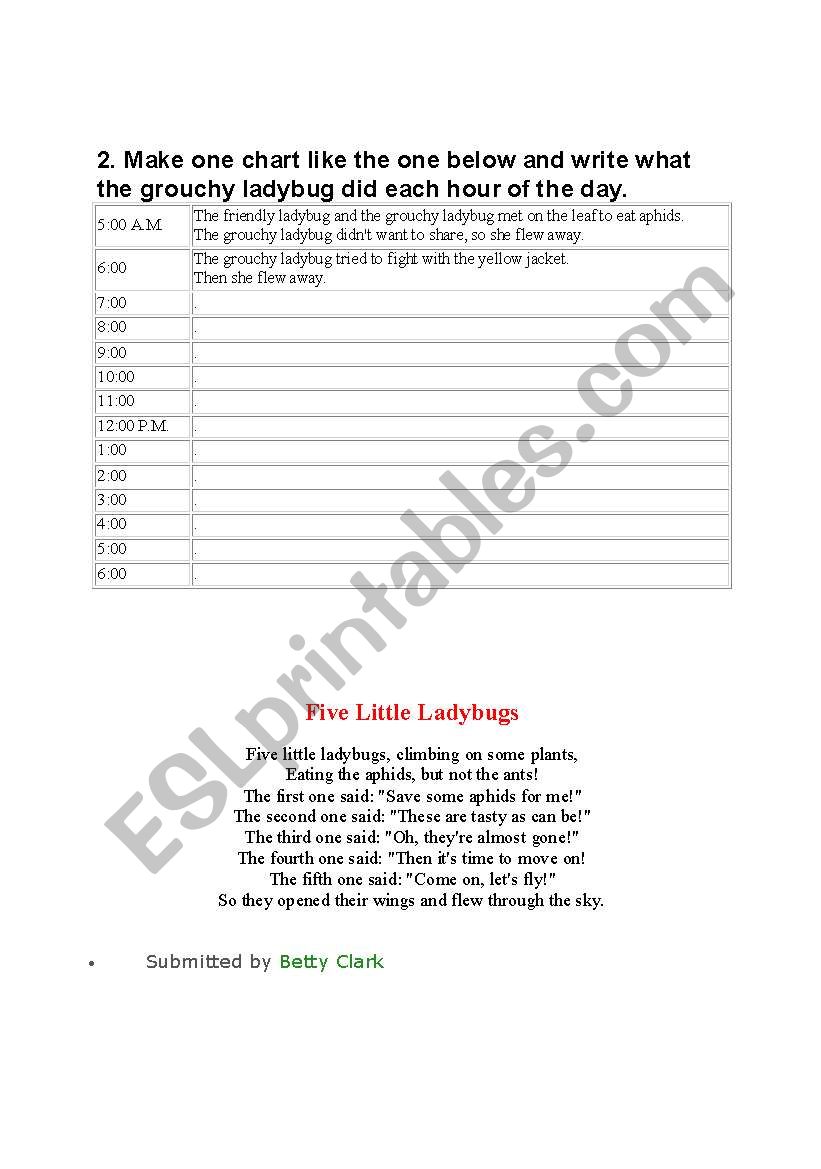 ladybug activity sheet worksheet