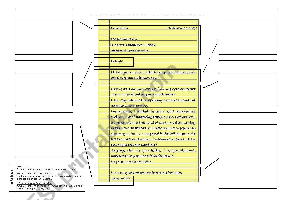 Personal Letter worksheet