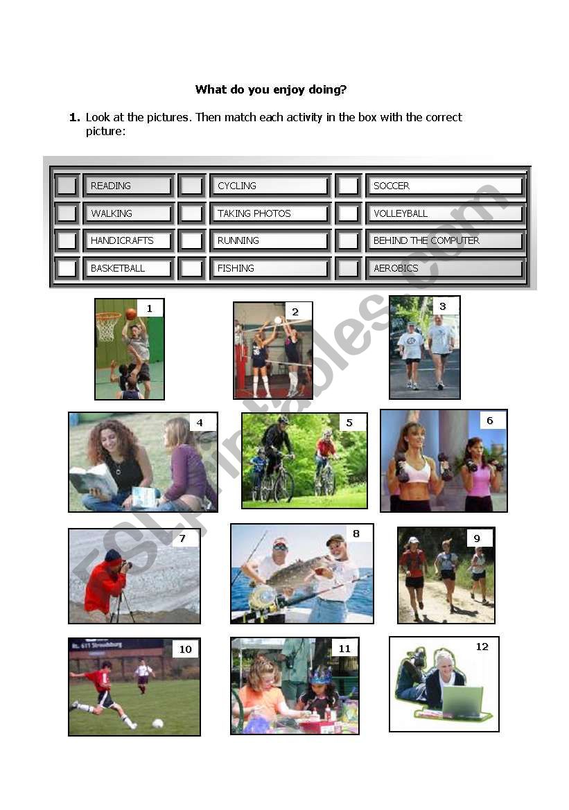 Routine, Sports worksheet