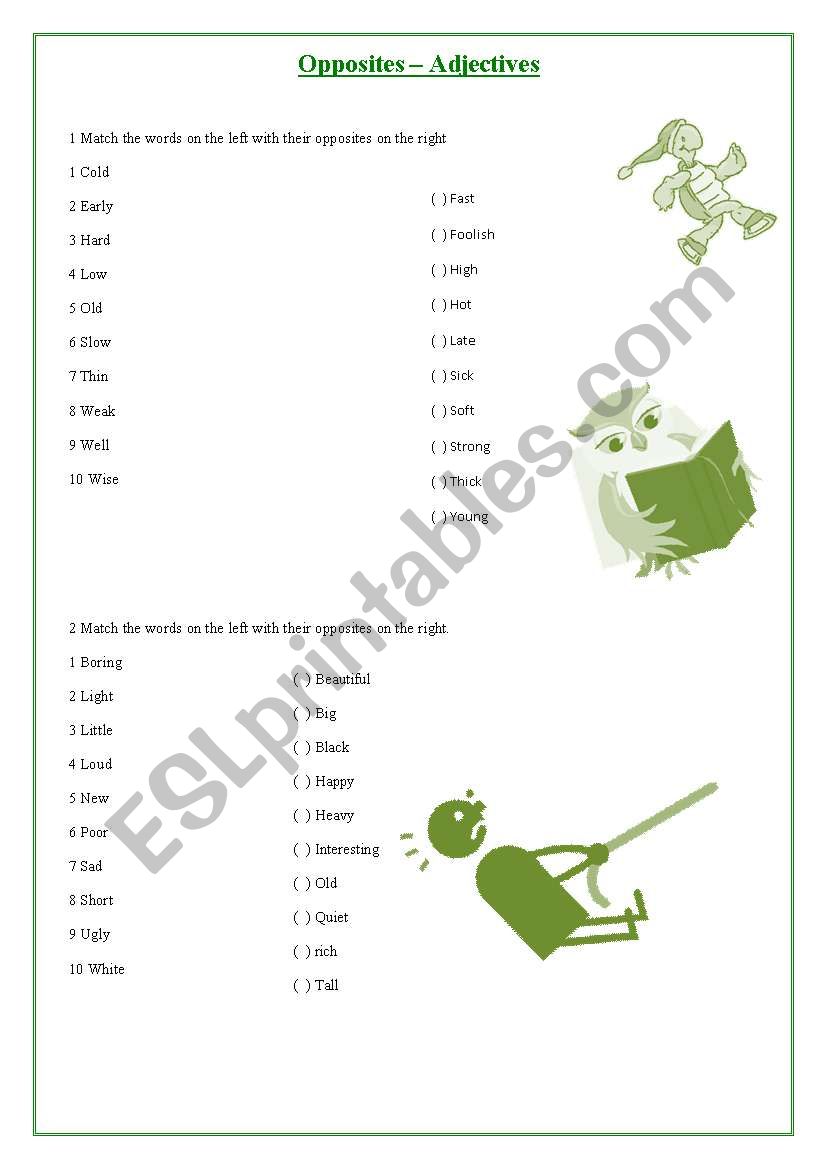 Opposites Adjectives  worksheet