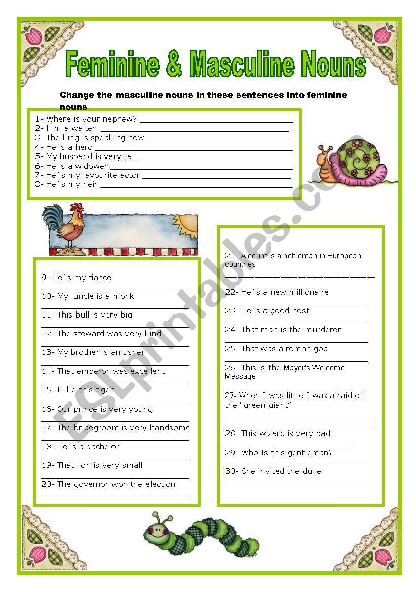 Gender worksheet