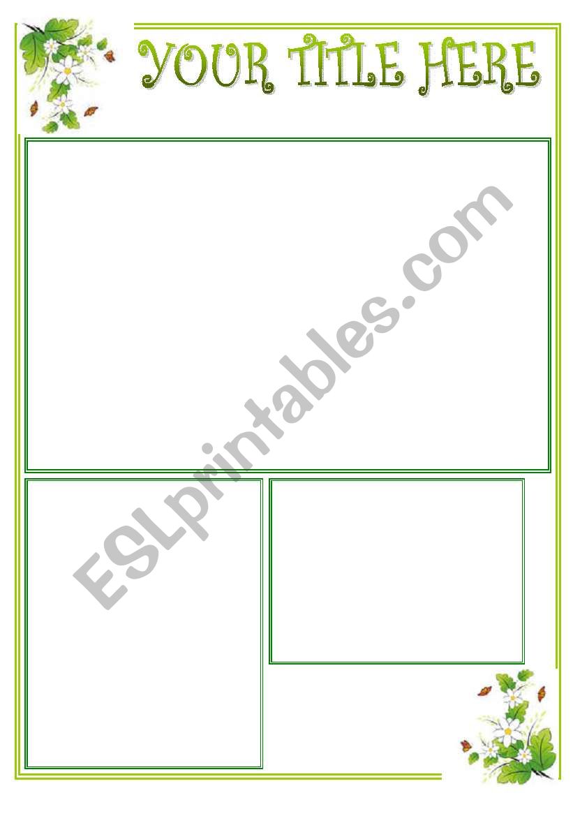 Spring template (editable) worksheet