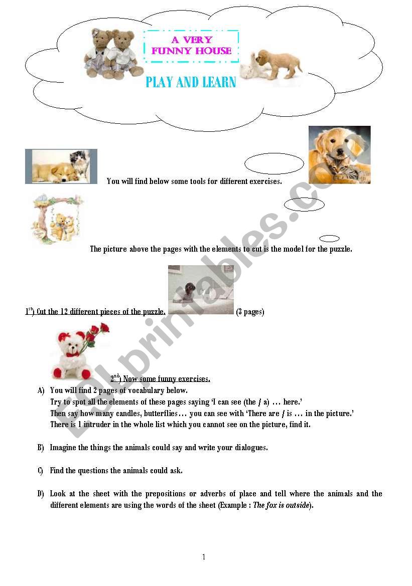 a very funny house. worksheet