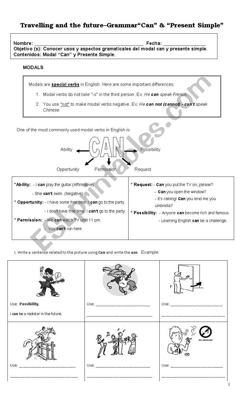 Modal Can worksheet