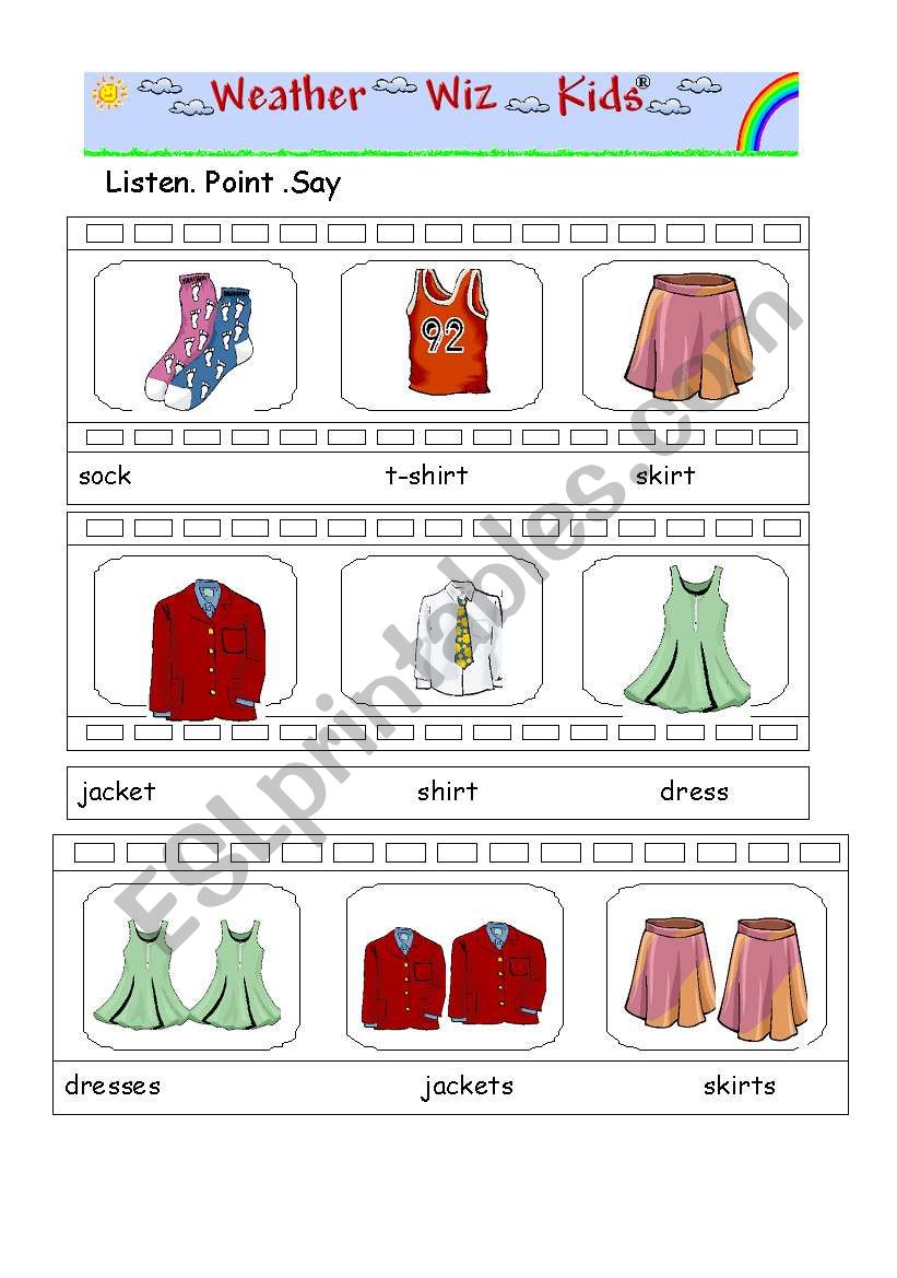 clothes  worksheet