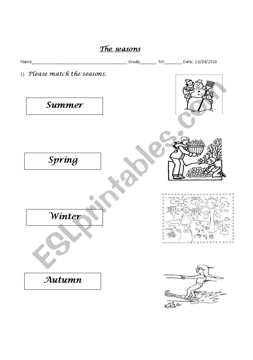 The Seasons worksheet