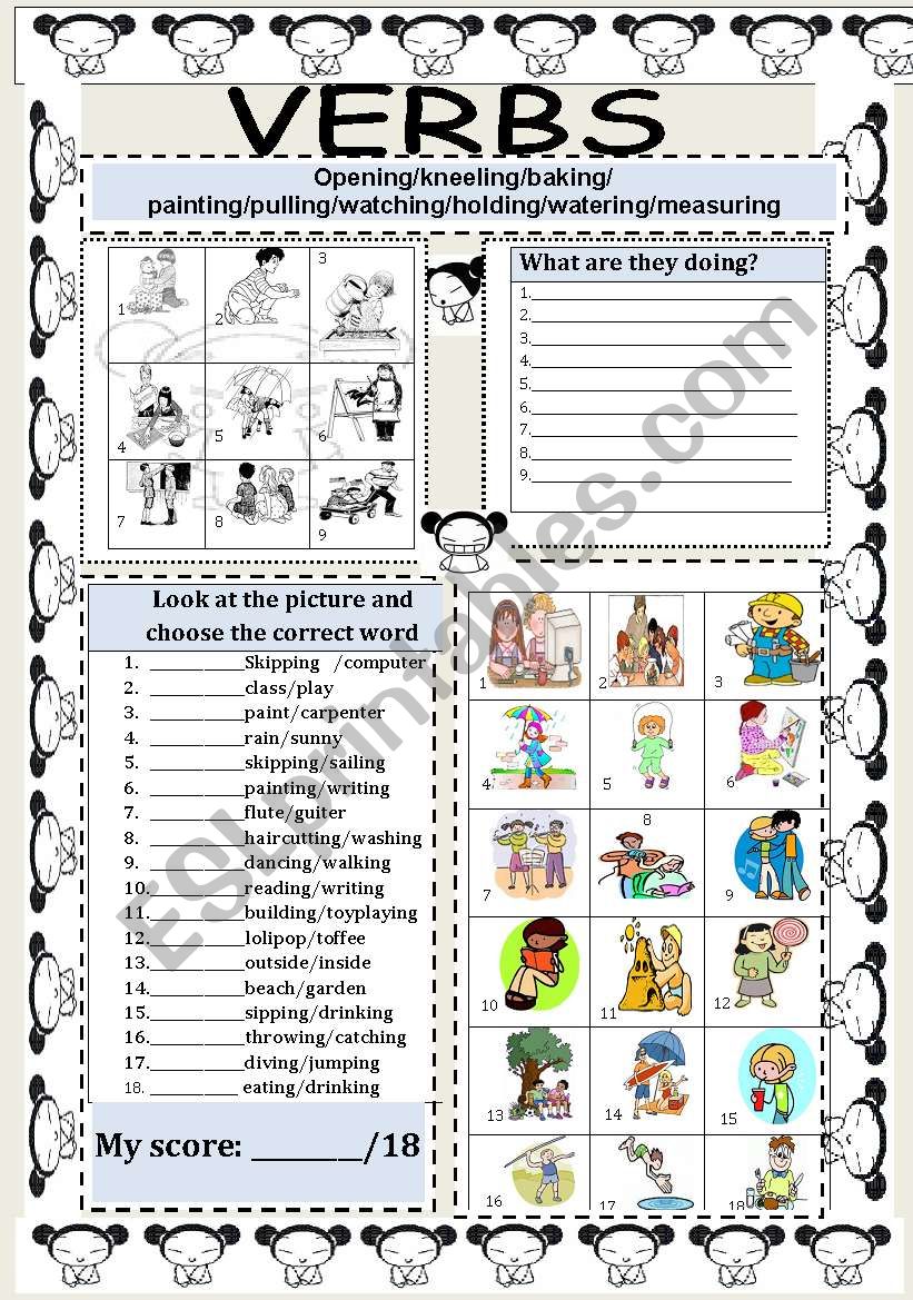 VERBS worksheet