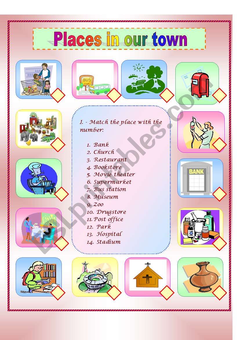 Places in our town+descriptions