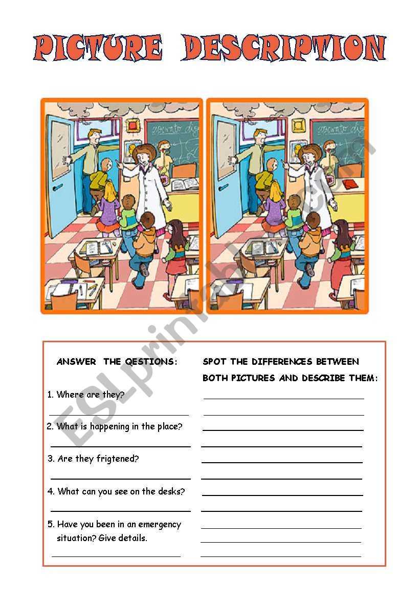 Spot the difference worksheet