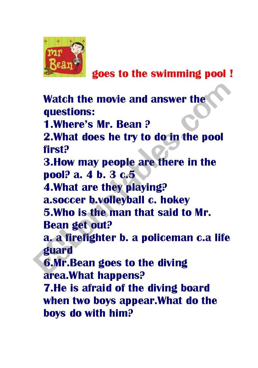 MR BEAN GOES TO THE SWIMMING POOL