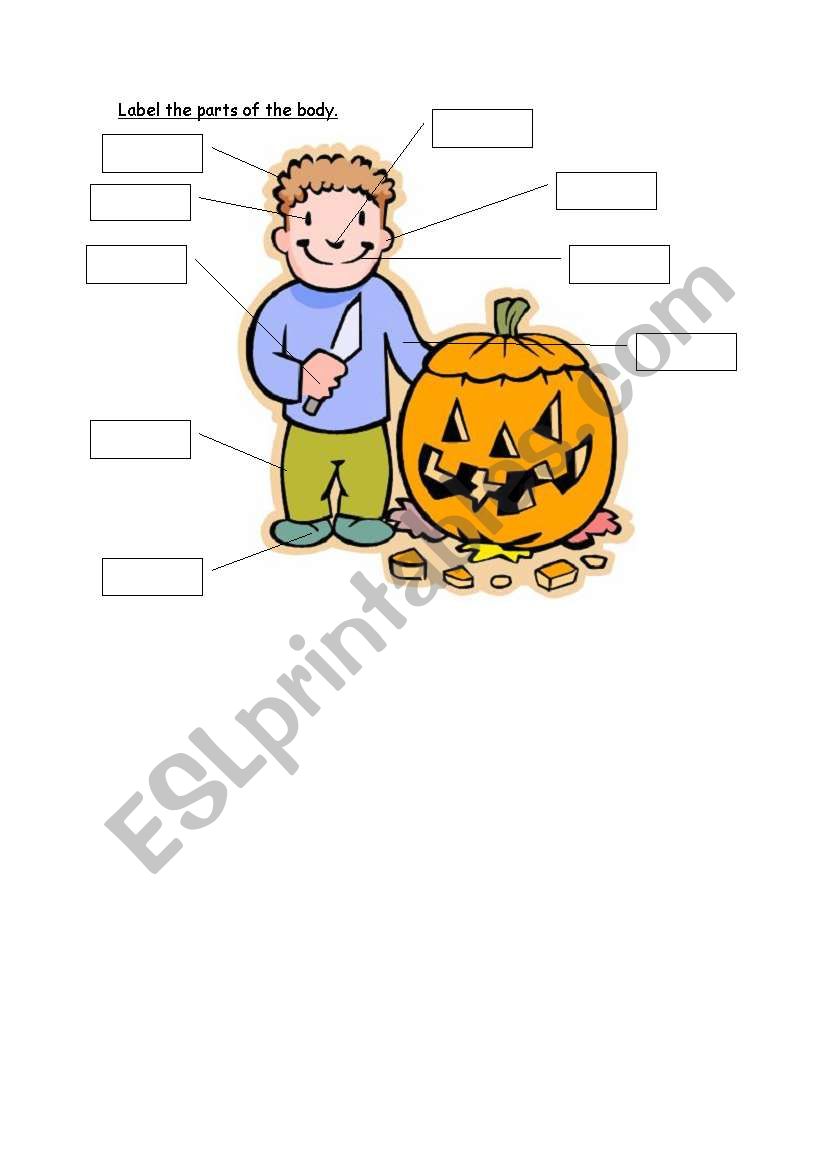 halloween body parts worksheet