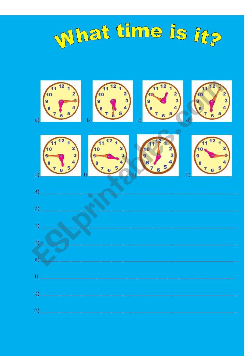 What time is it? worksheet