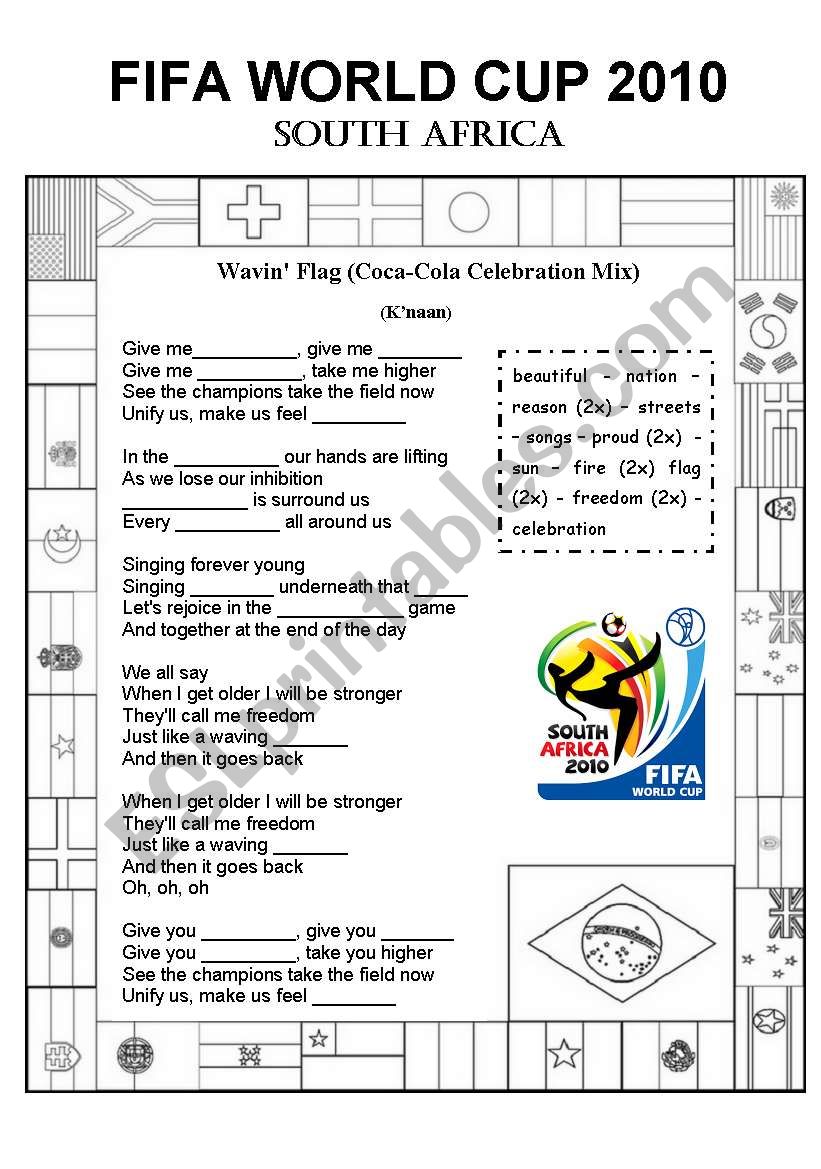 WORLD CUP SOUTH AFRICA 2010 worksheet