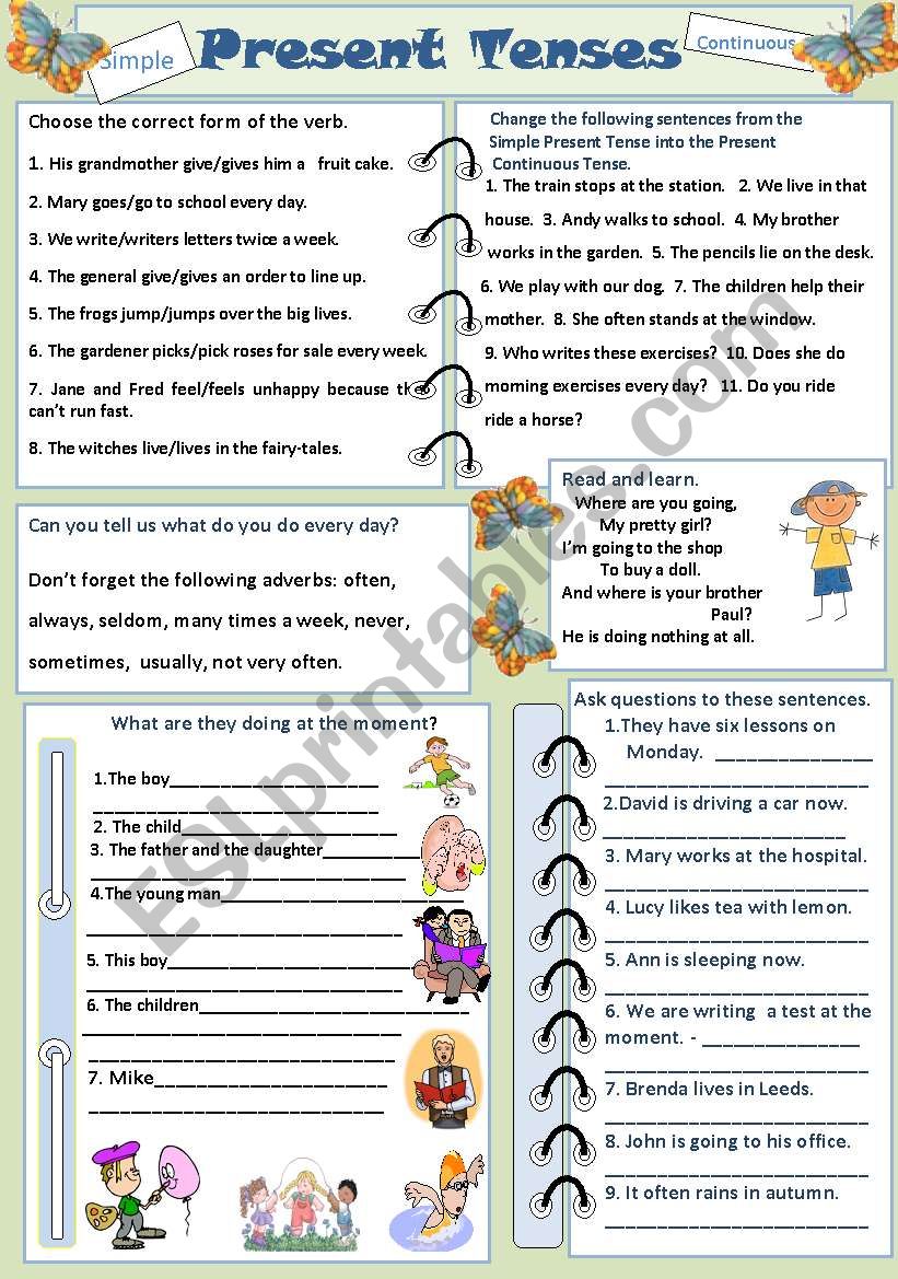 Present Tenses (Simple and Continuous)