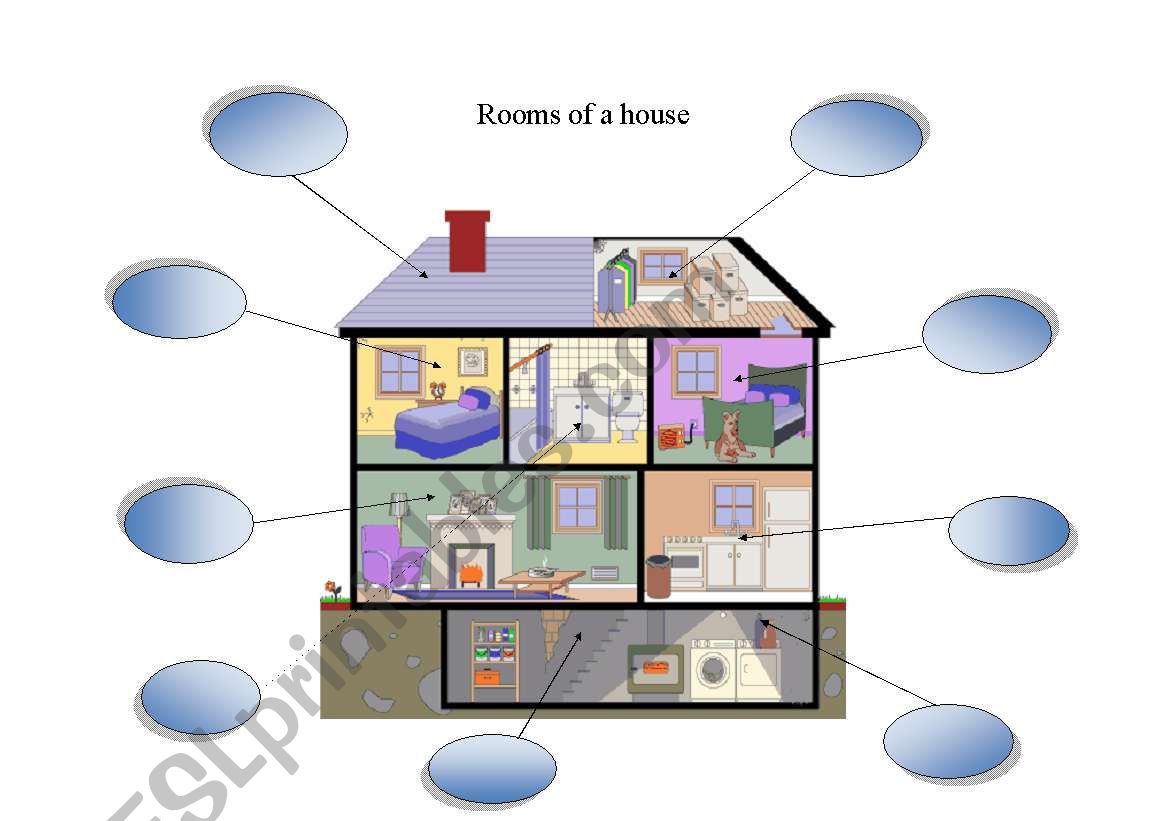 rooms of a house worksheet