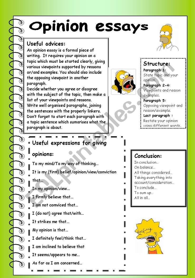 opinion essay topics for esl