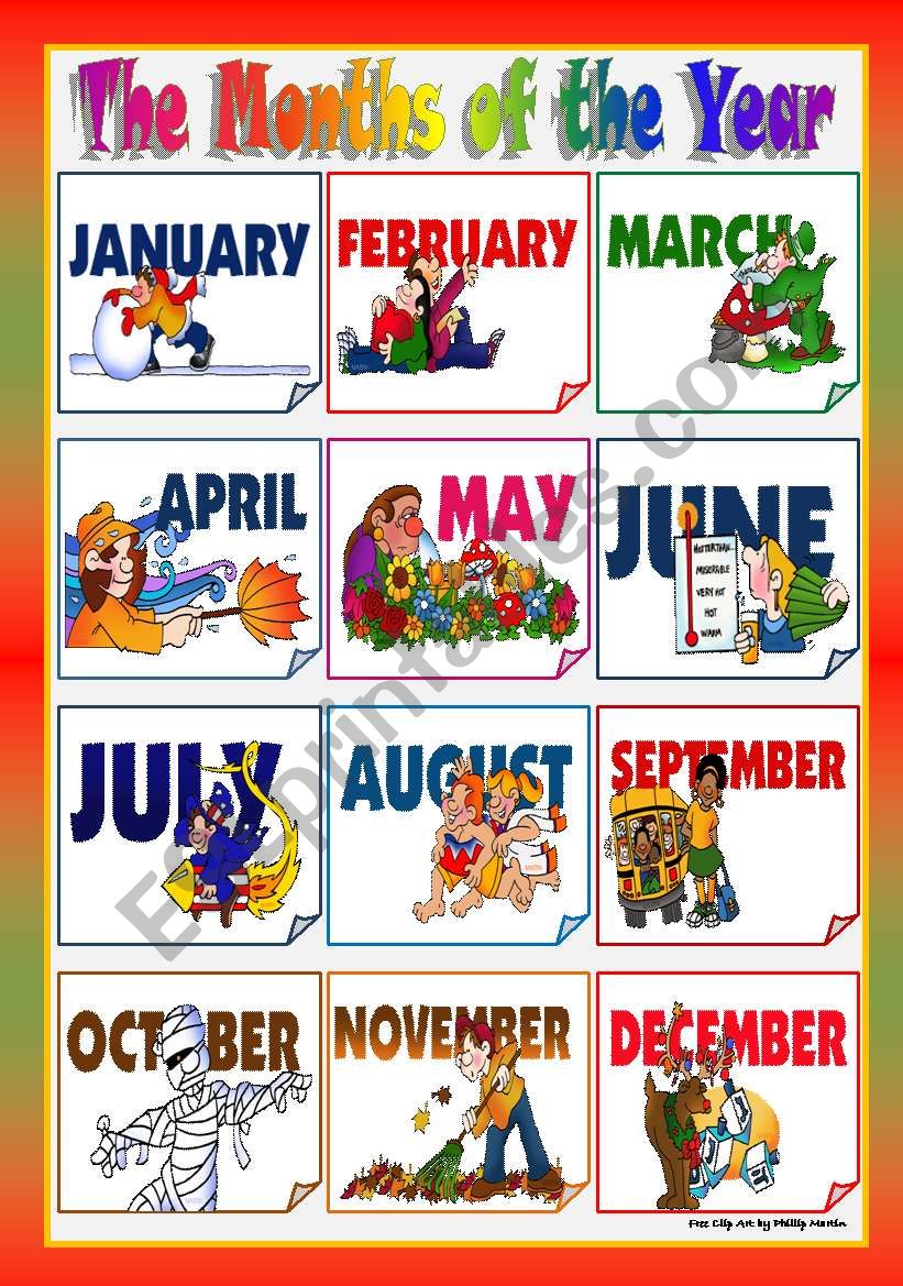 THE MONTHS OF THE YEAR worksheet